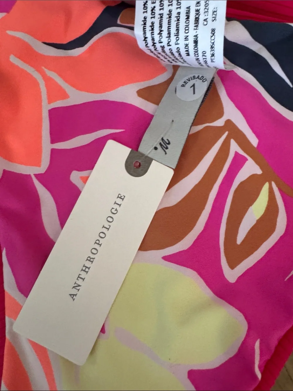 NWT Maaji x Anthropologie Side Tie Pink Floral Reversible Bikini Bottom Sz Large